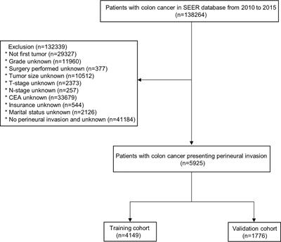 A nomogram for individually predicting the overall survival in colonic adenocarcinoma patients presenting with perineural invasion: a population study based on SEER database